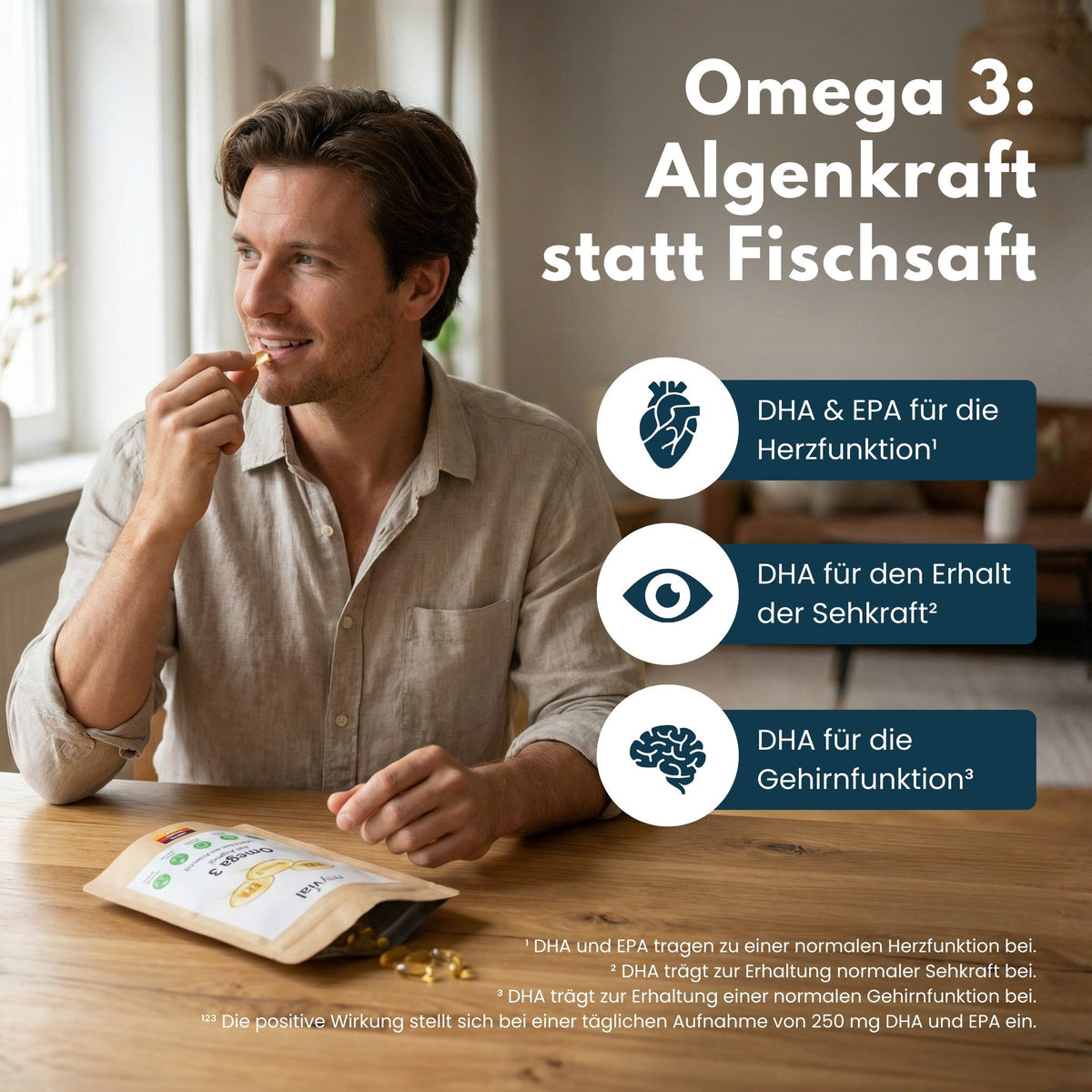 Omega 3 Kapseln aus Algenöl - Vegan