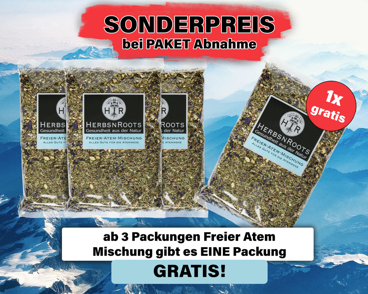 Jetzt zugreifen und sparen: 3+1 Aktion für unsere Freier Atem Mischung!