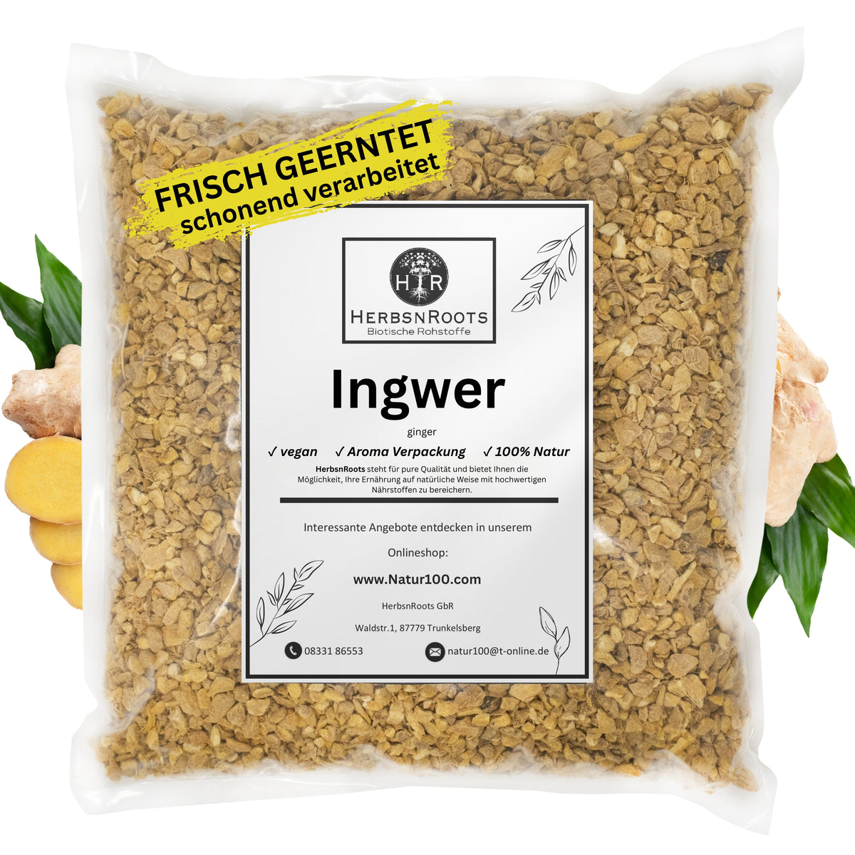 Ingwer geschnitten