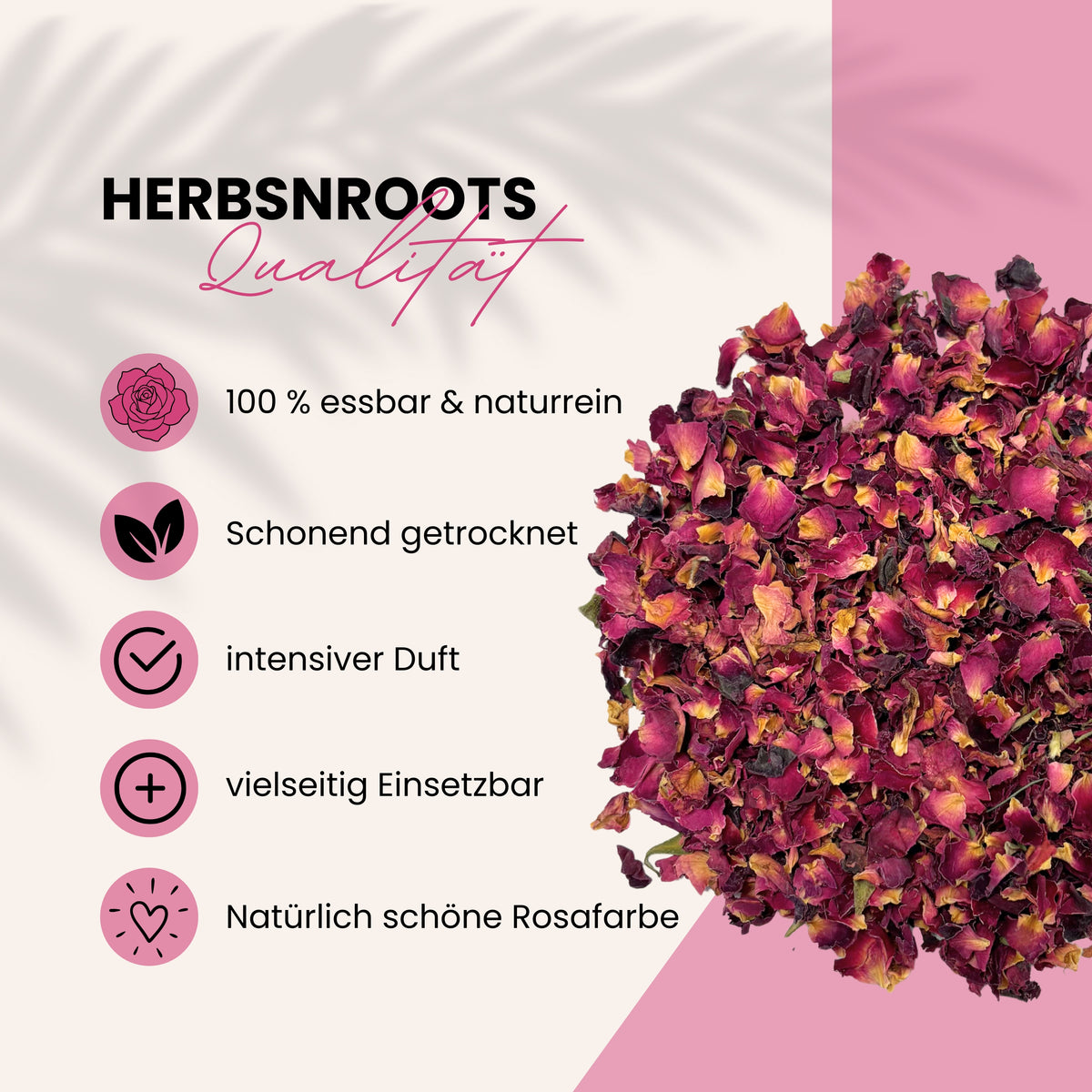Rosenblütenblätter getrocknet